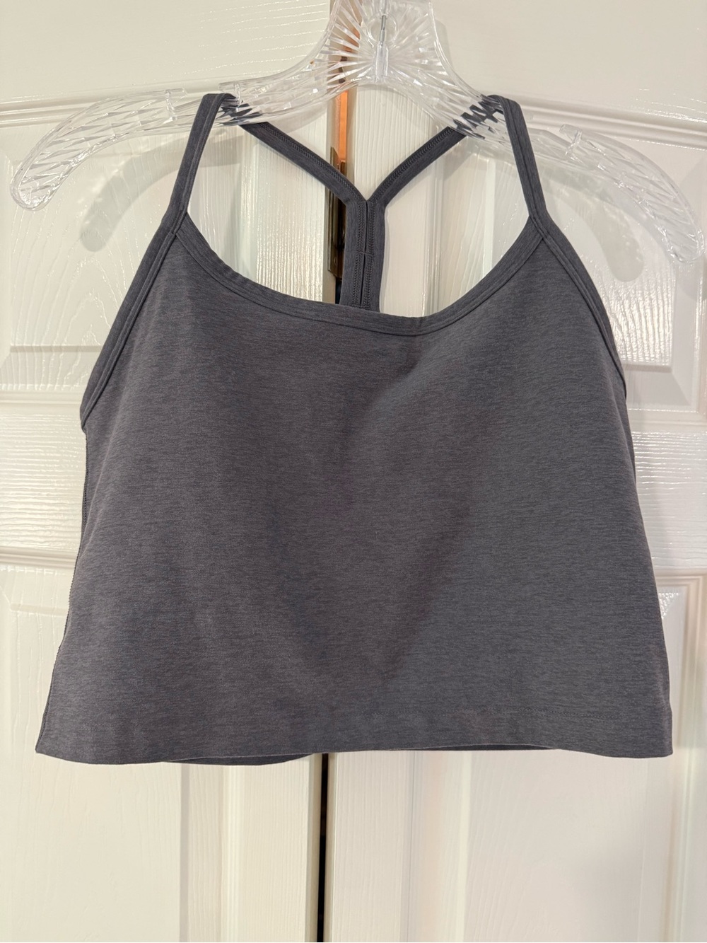 Beyond Yoga Spacedye Slim Racerback Cropped Tank Gray Size Large